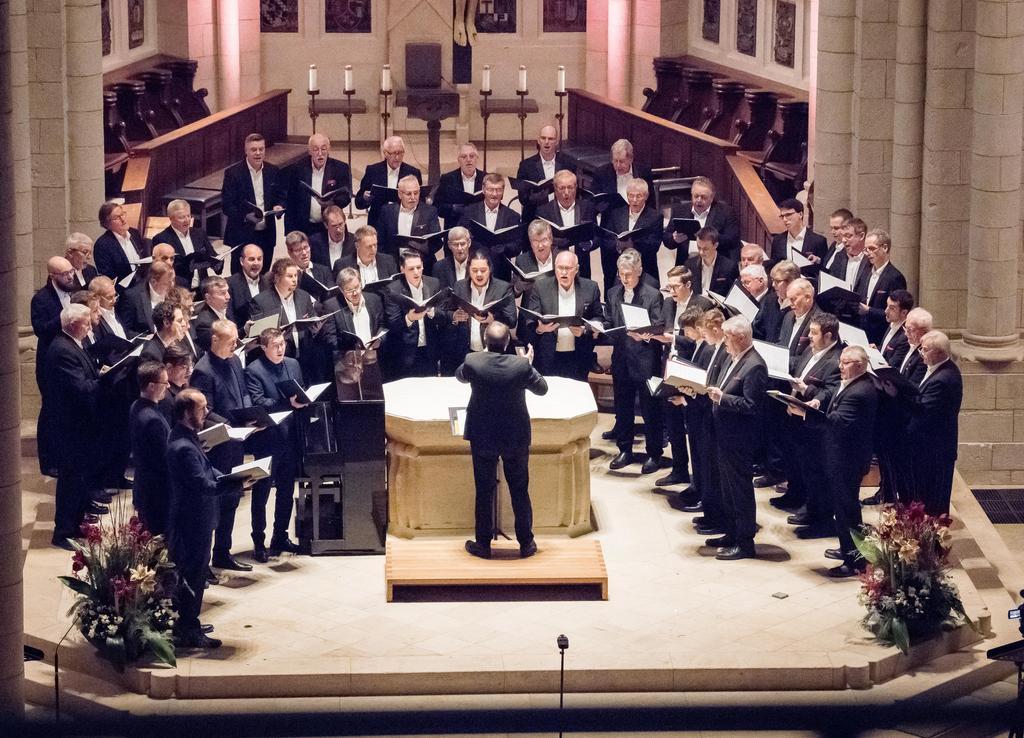  Der Männerchor Harmonie Lindenholzhausen im 2. Friedenskonzert im Dom zu Limburg 