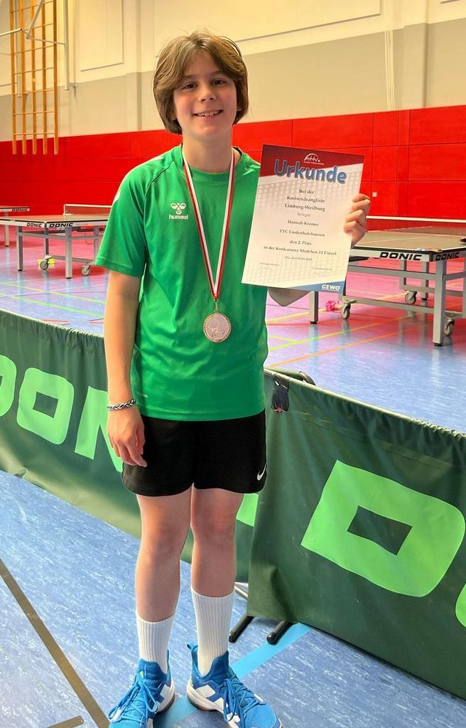  Platz Zwei in der Klasse M 11: Hannah Becker 
